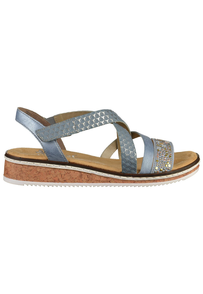 Rieker Sandalen Lederimitat Blau