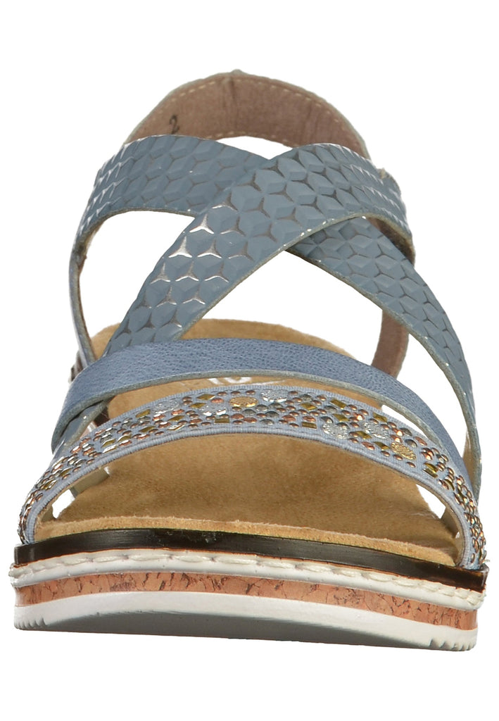 Rieker Sandalen Lederimitat Blau
