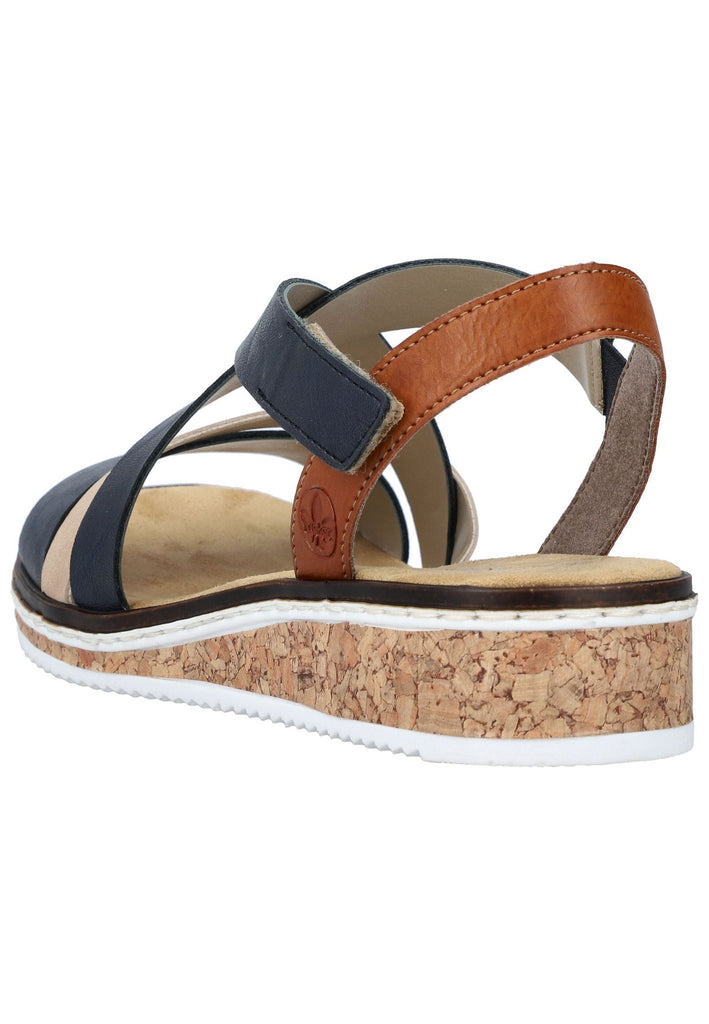Rieker Sandalen Lederimitat Blau/Beige