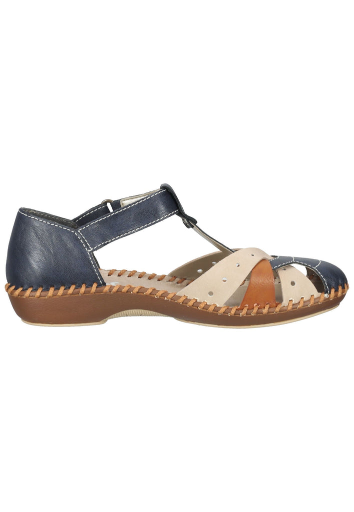 Rieker Sandalen Lederimitat Blau/Beige