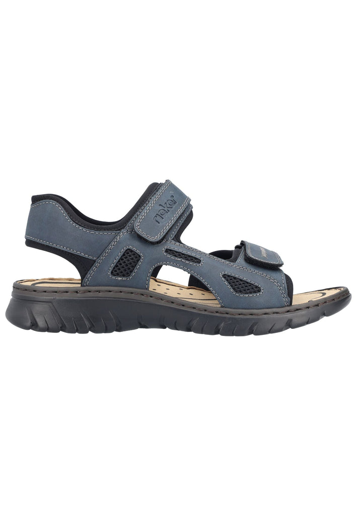 Rieker Sandalen Lederimitat Blau/Schwarz