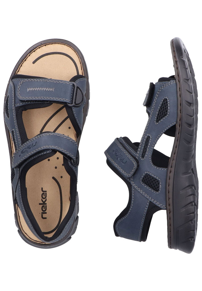 Rieker Sandalen Lederimitat Blau/Schwarz