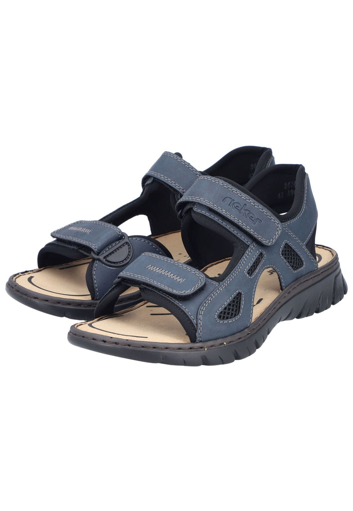 Rieker Sandalen Lederimitat Blau/Schwarz