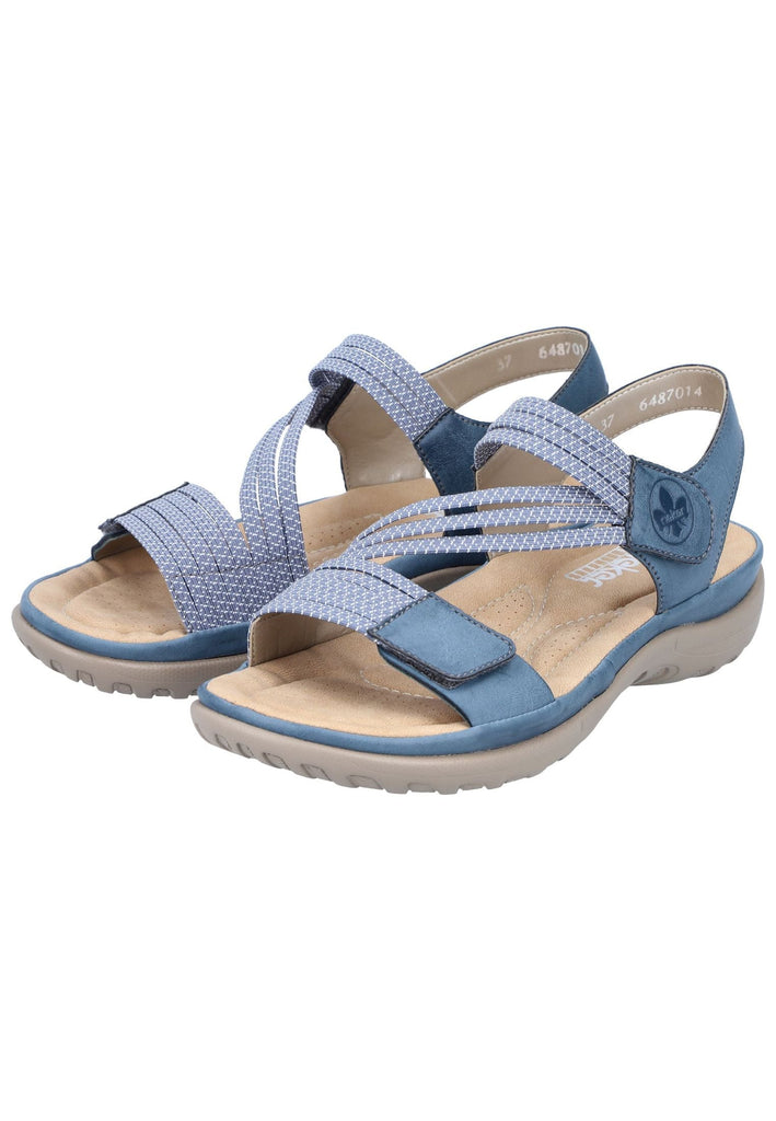 Rieker Sandalen Lederimitat Blau/Weiß