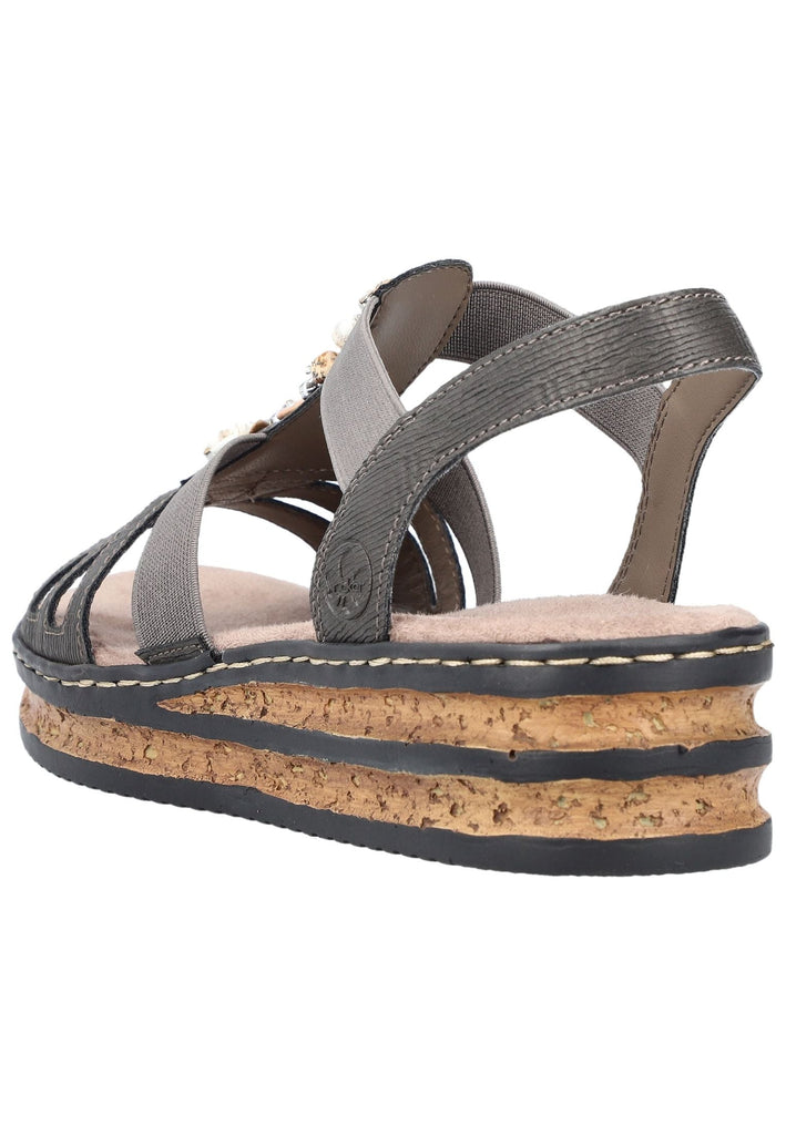 Rieker Sandalen Lederimitat Grau