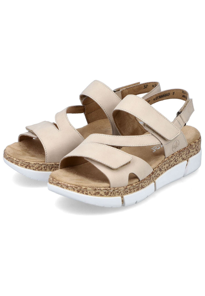Rieker Sandalen Lederimitat Hellbeige