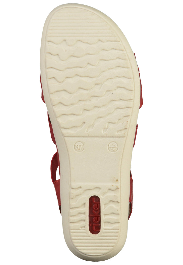 Rieker Sandalen Lederimitat Rot