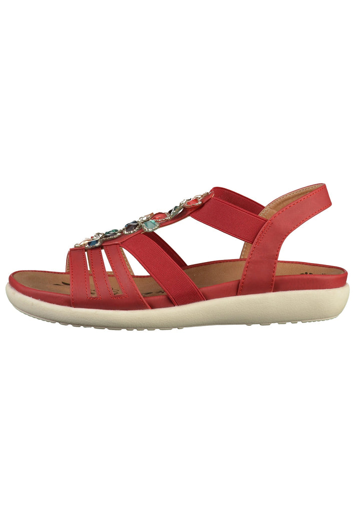 Rieker Sandalen Lederimitat Rot