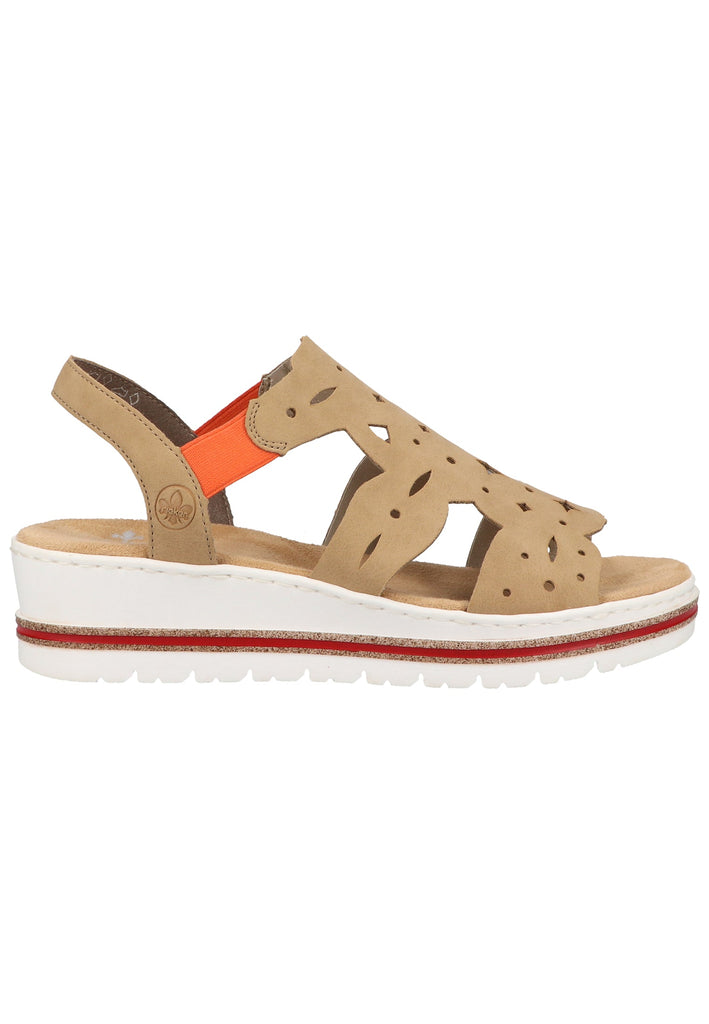 Rieker Sandalen Lederimitat Sand