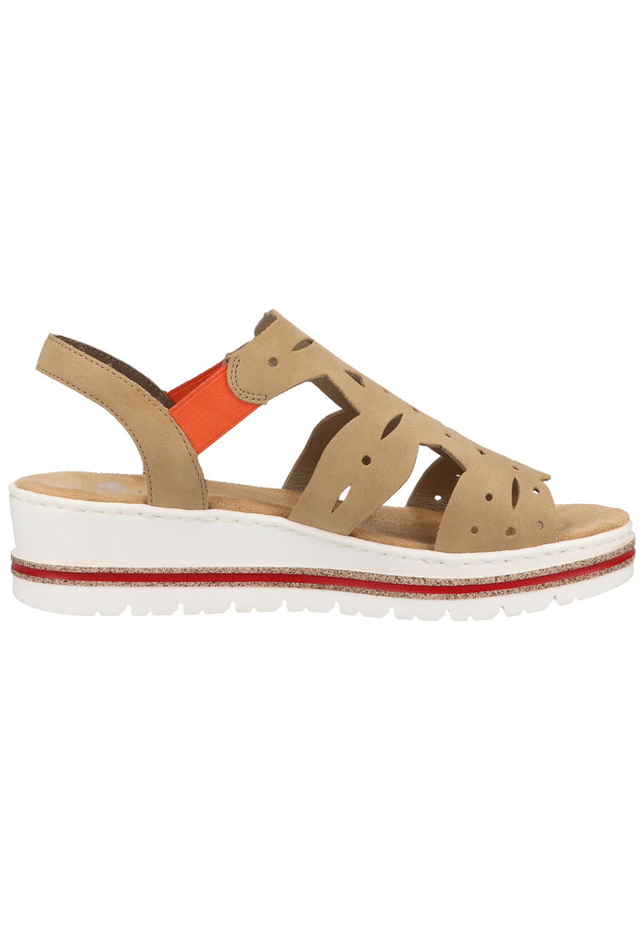 Rieker Sandalen Lederimitat Sand