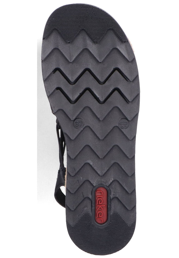 Rieker Sandalen Lederimitat Schwarz