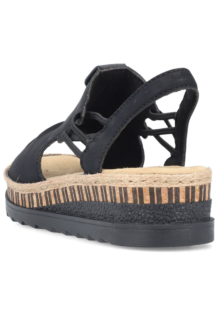 Rieker Sandalen Lederimitat Schwarz