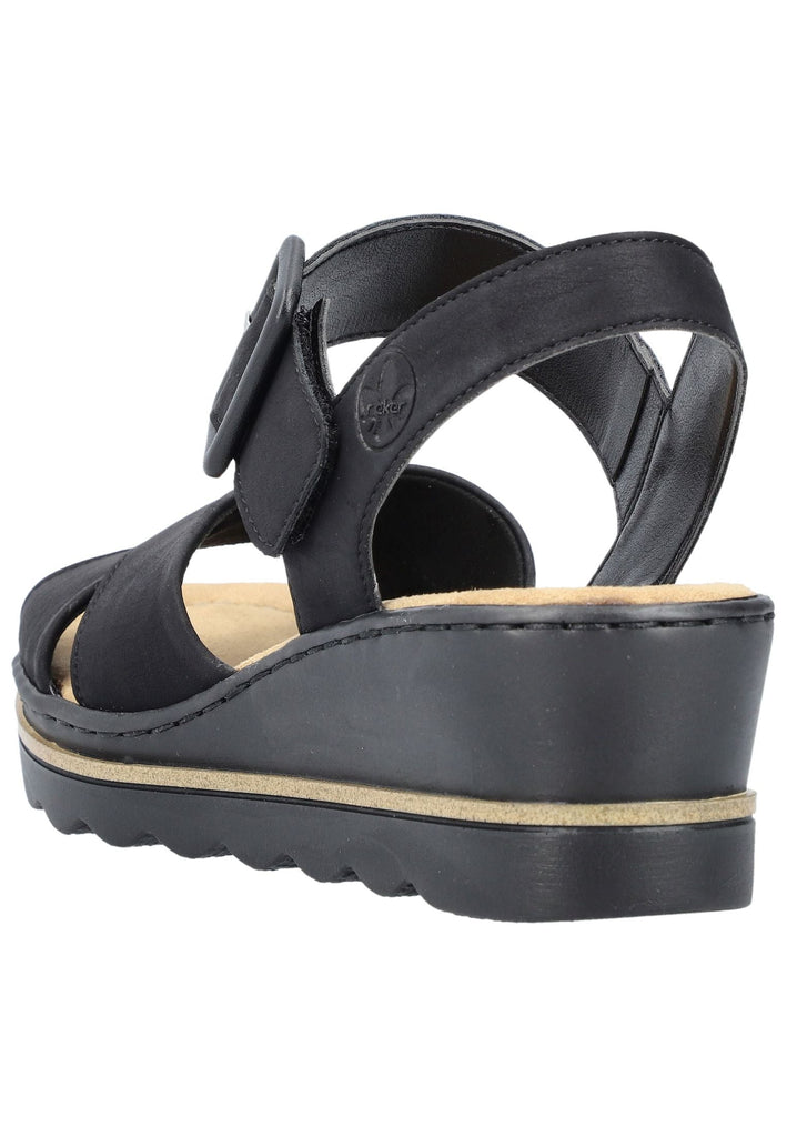 Rieker Sandalen Lederimitat Schwarz