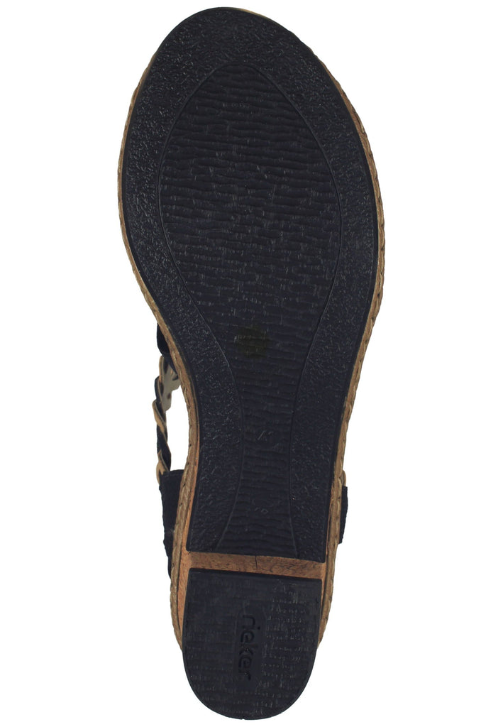 Rieker Sandalen Lederimitat Schwarz
