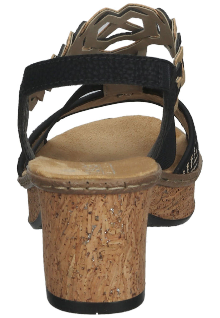 Rieker Sandalen Lederimitat Schwarz
