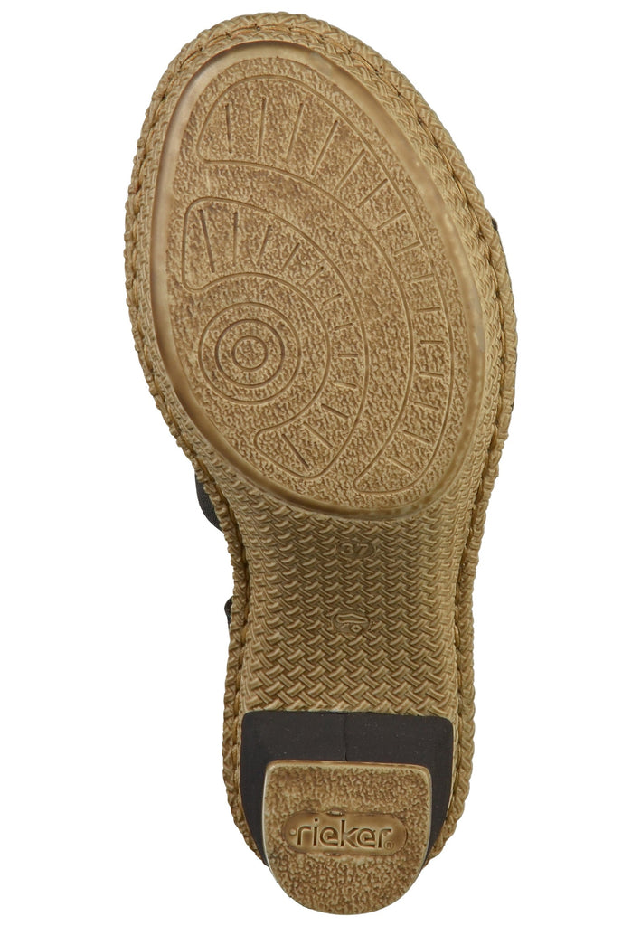 Rieker Sandalen Lederimitat Schwarz