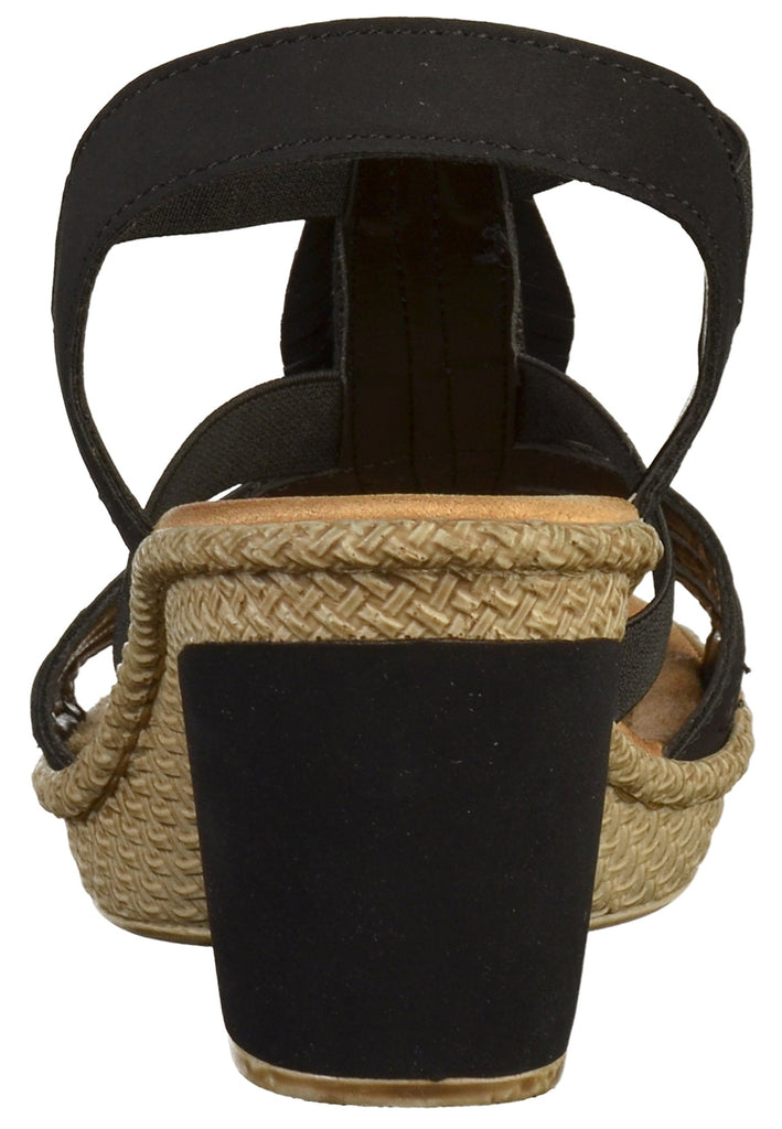 Rieker Sandalen Lederimitat Schwarz