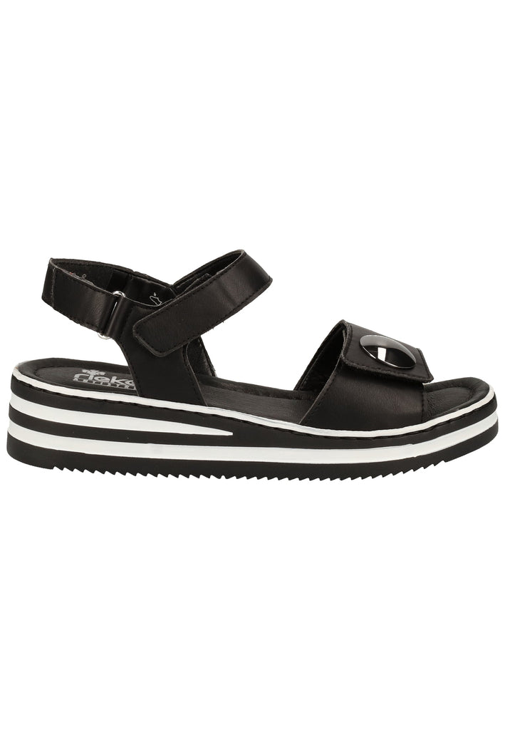 Rieker Sandalen Lederimitat Schwarz