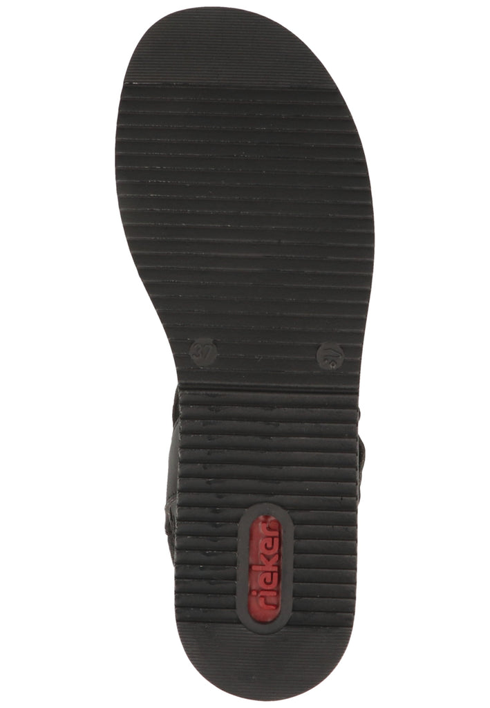 Rieker Sandalen Lederimitat Schwarz