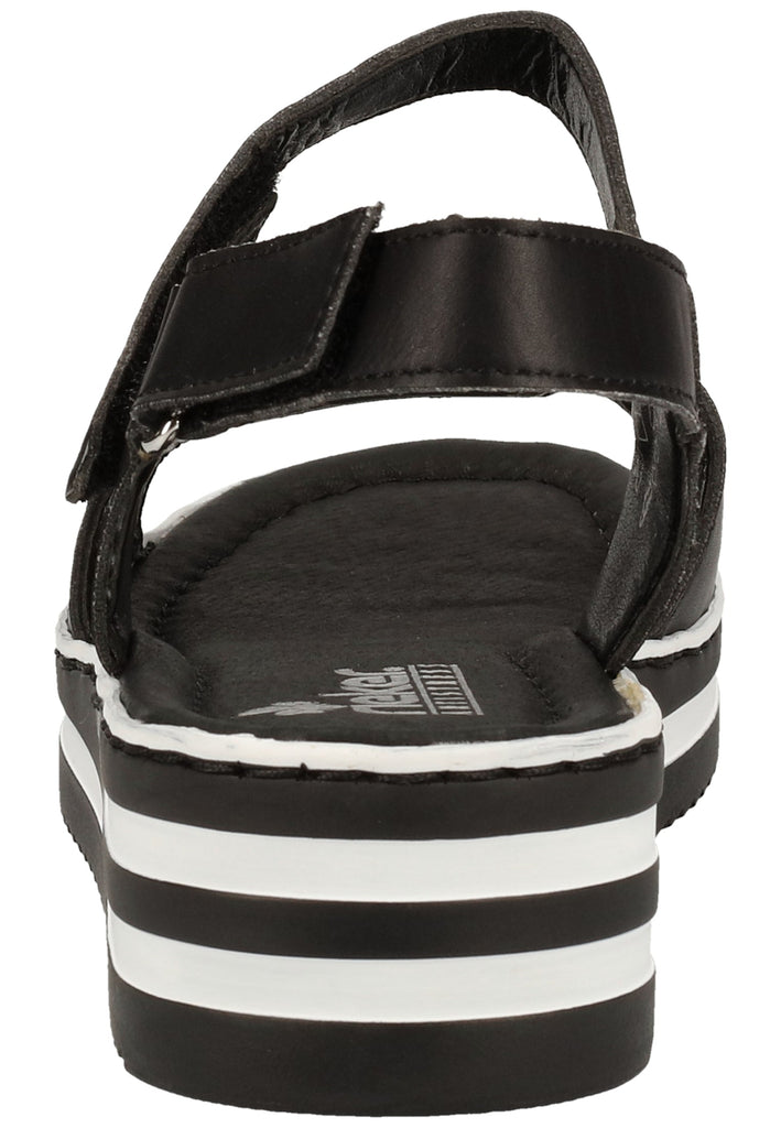 Rieker Sandalen Lederimitat Schwarz