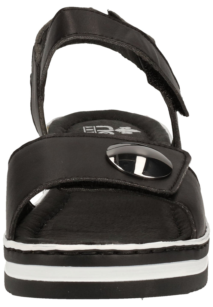 Rieker Sandalen Lederimitat Schwarz
