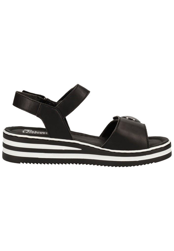 Rieker Sandalen Lederimitat Schwarz