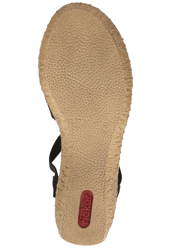 Rieker Sandalen Lederimitat Schwarz