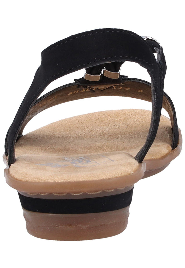 Rieker Sandalen Lederimitat Schwarz