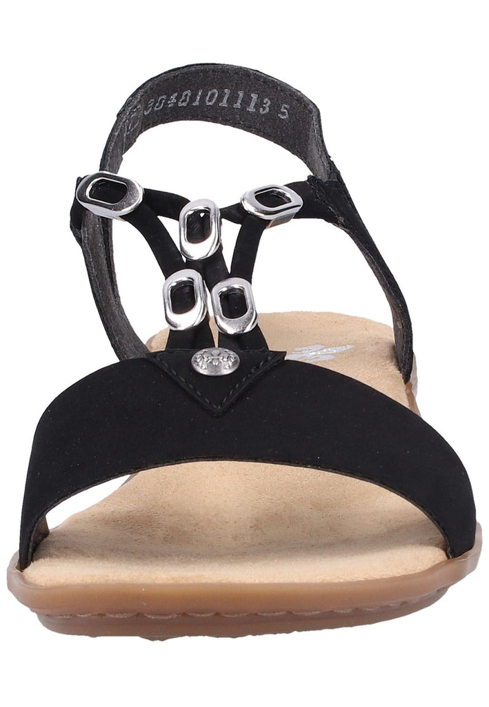 Rieker Sandalen Lederimitat Schwarz