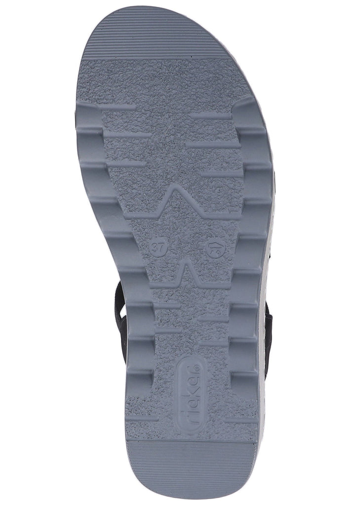 Rieker Sandalen Lederimitat Schwarz