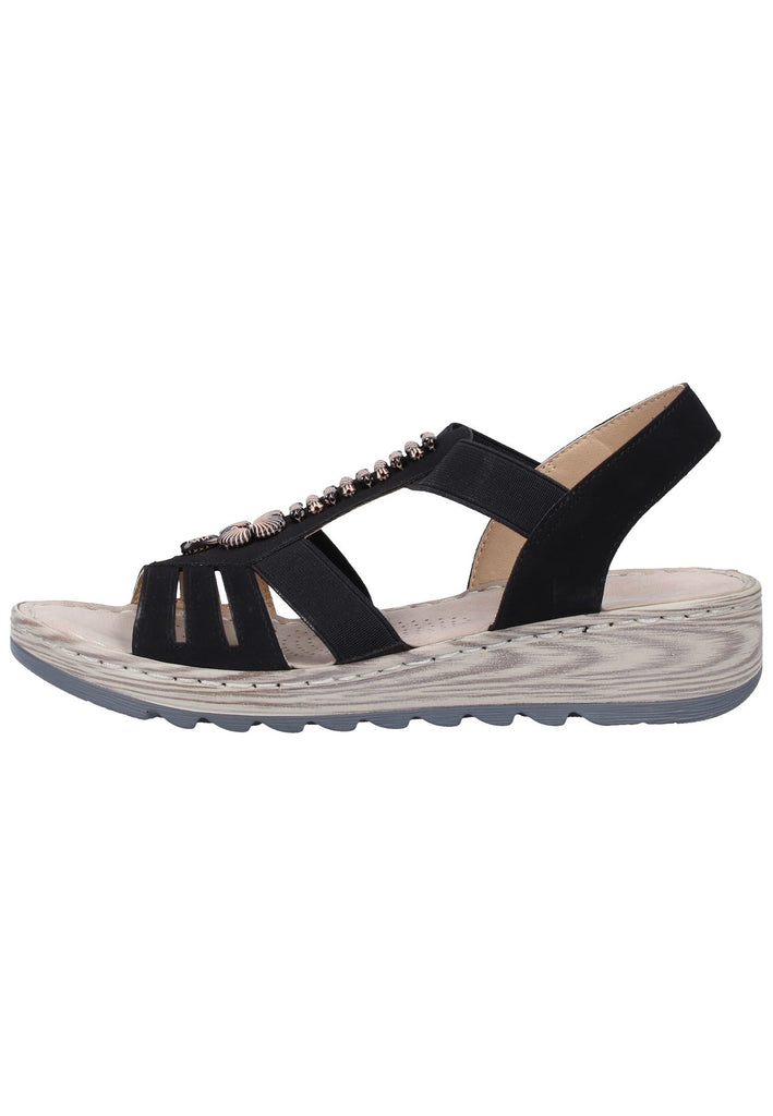 Rieker Sandalen Lederimitat Schwarz