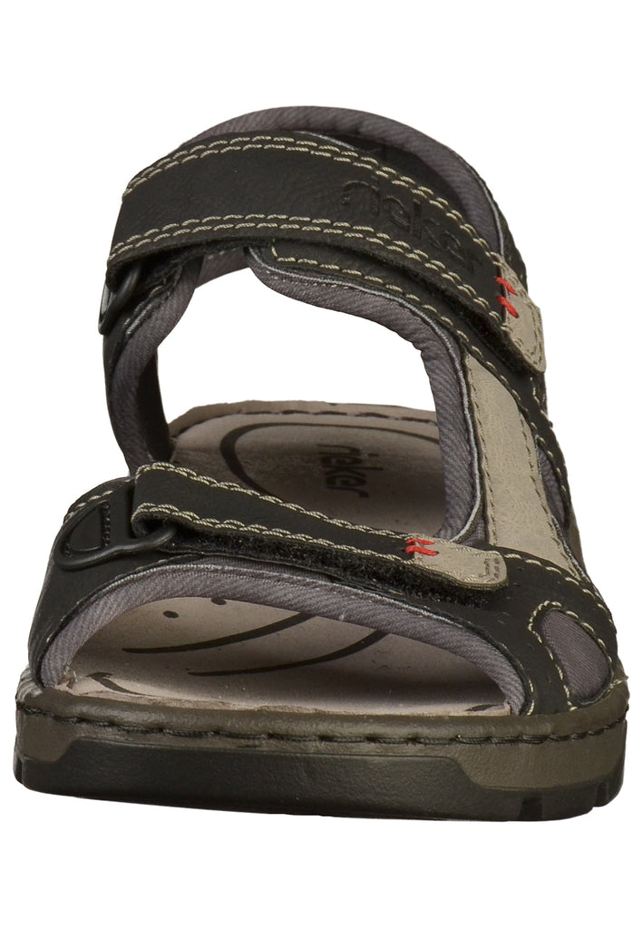 Rieker Sandalen Lederimitat Schwarz