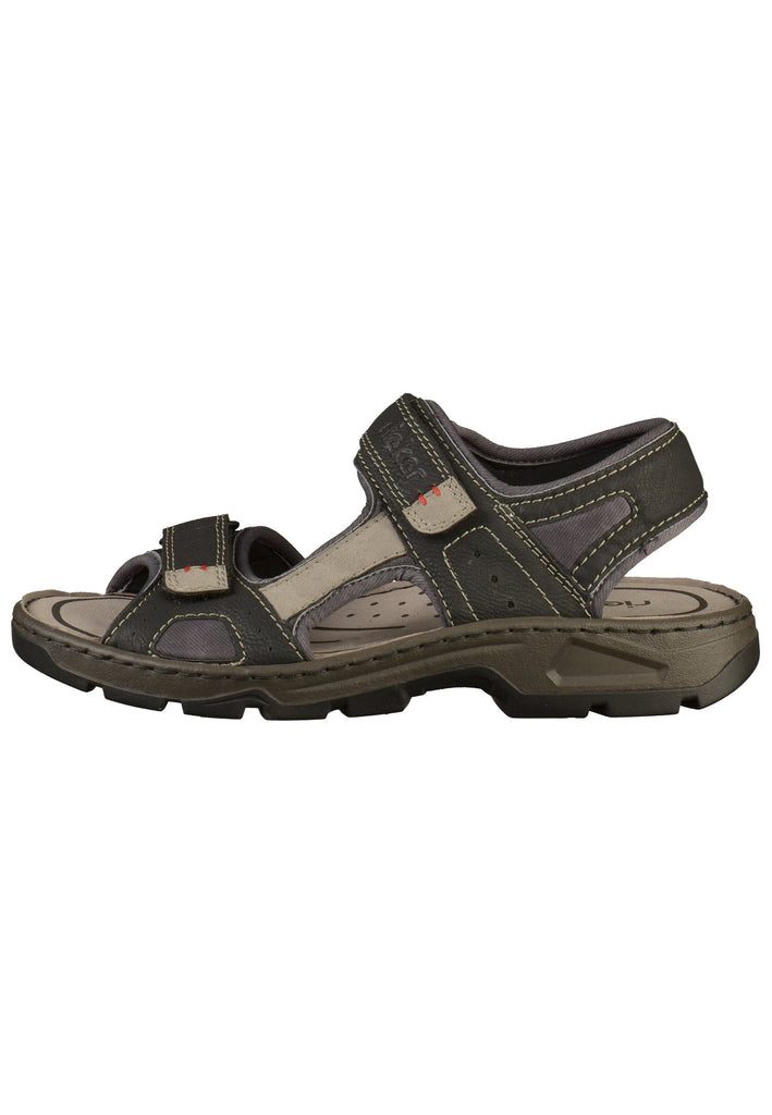 Rieker Sandalen Lederimitat Schwarz