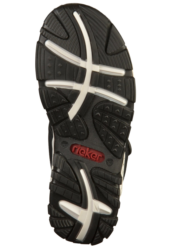 Rieker Sandalen Lederimitat Schwarz