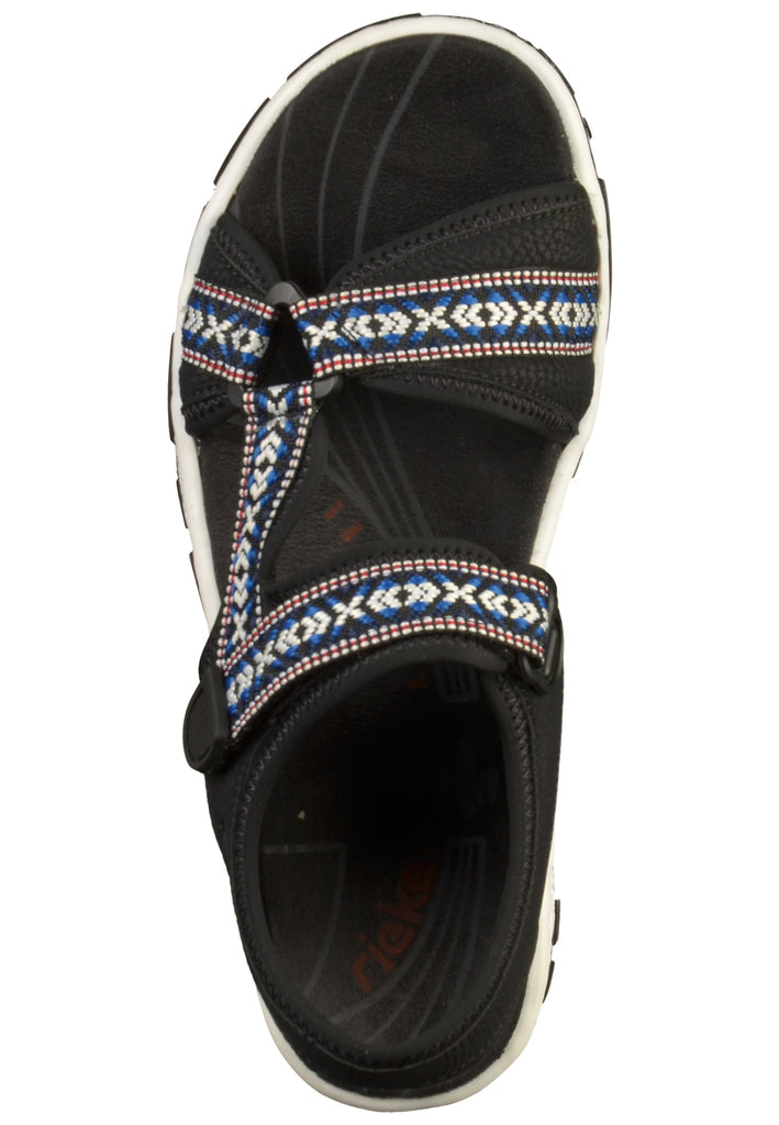 Rieker Sandalen Lederimitat Schwarz