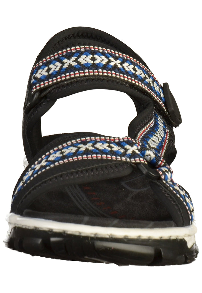 Rieker Sandalen Lederimitat Schwarz