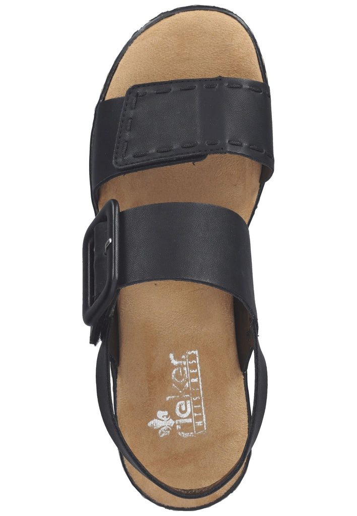 Rieker Sandalen Lederimitat Schwarz