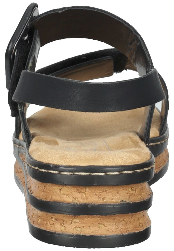Rieker Sandalen Lederimitat Schwarz