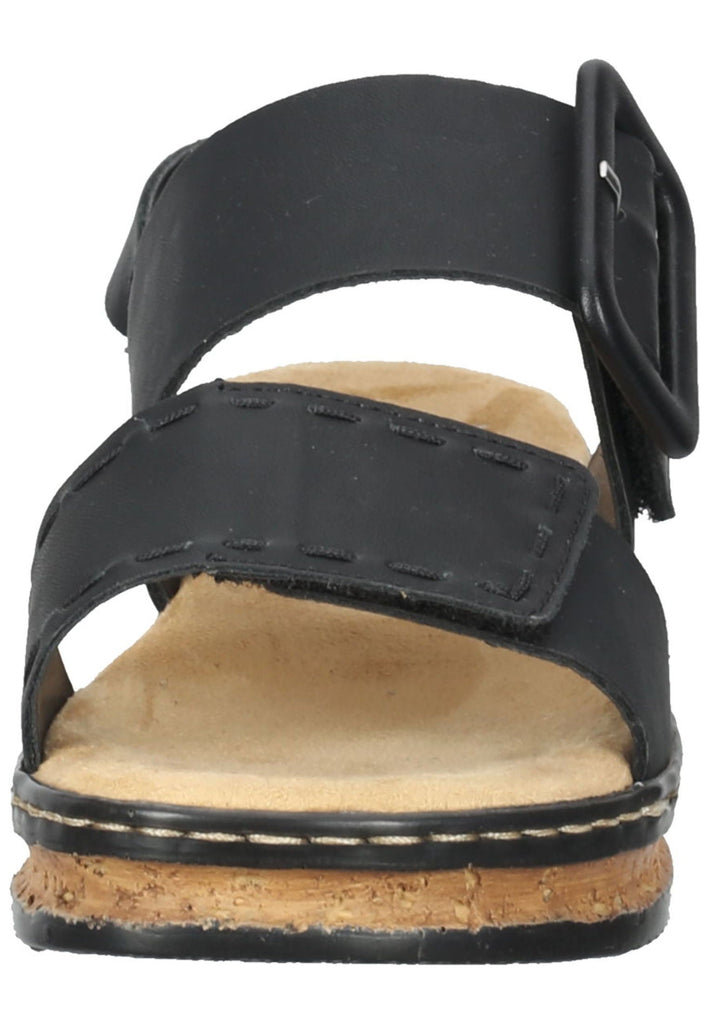 Rieker Sandalen Lederimitat Schwarz