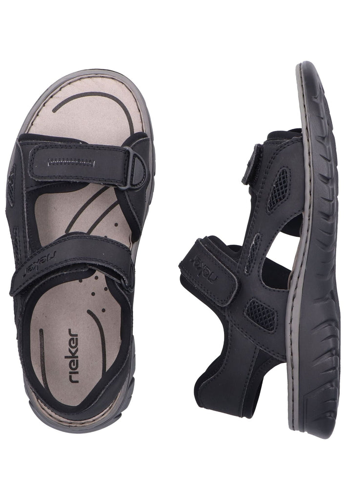 Rieker Sandalen Lederimitat Schwarz/Schwarz