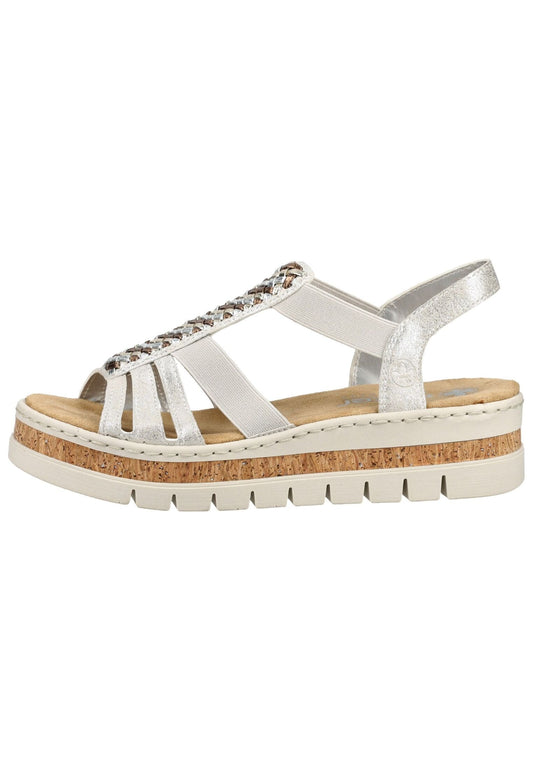 Rieker Sandalen Lederimitat Silber