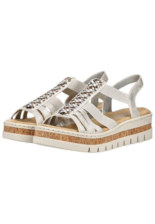 Rieker Sandalen Lederimitat Silber