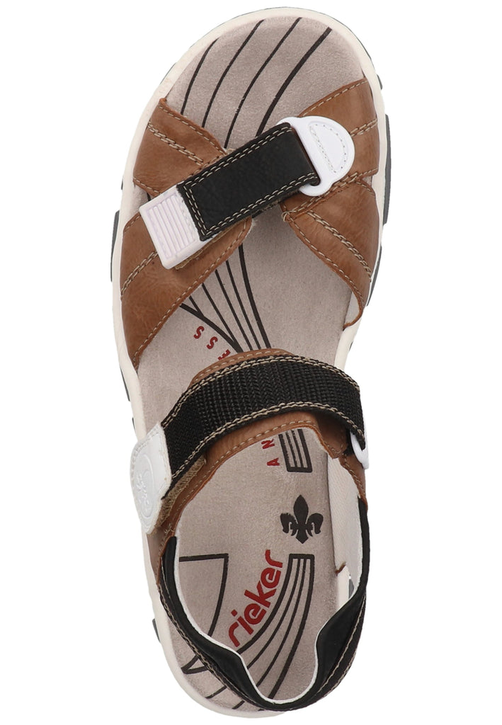 Rieker Sandalen Lederimitat/Textil Braun