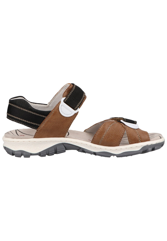 Rieker Sandalen Lederimitat/Textil Braun