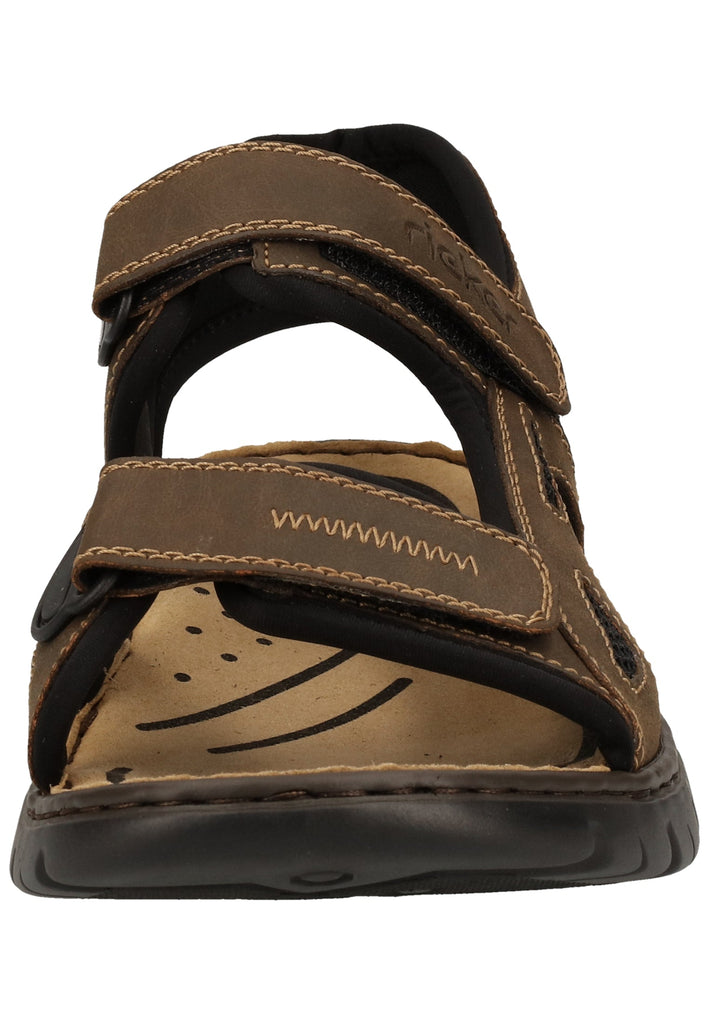 Rieker Sandalen Lederimitat/Textil Braun/Schwarz