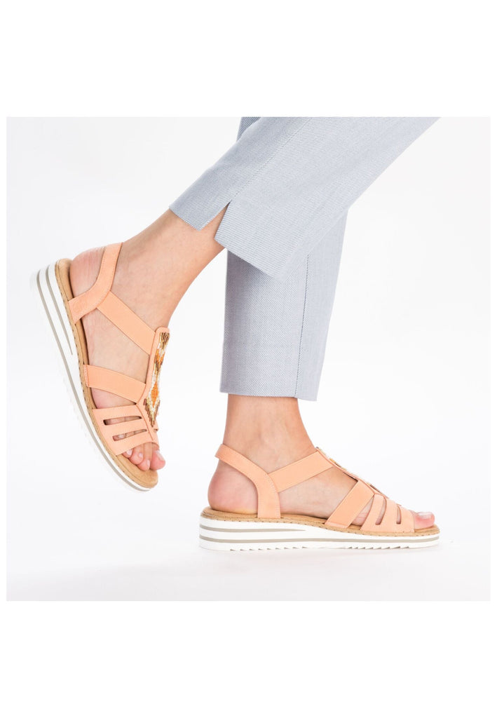 Rieker Sandalen Lederimitat/Textil Peach