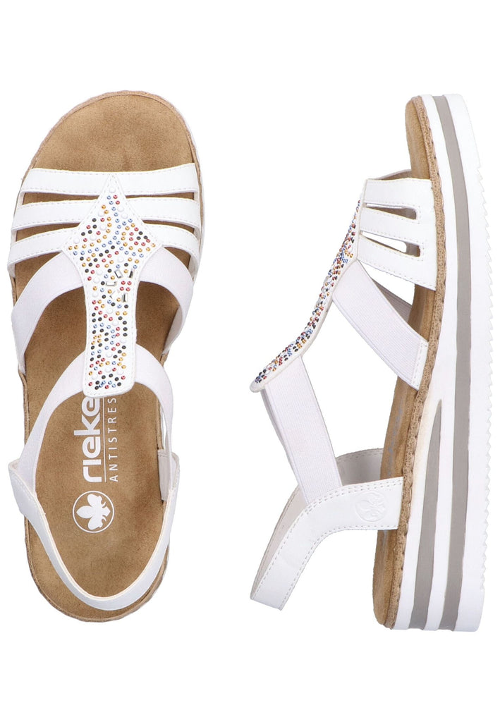 Rieker Sandalen Lederimitat Weiß