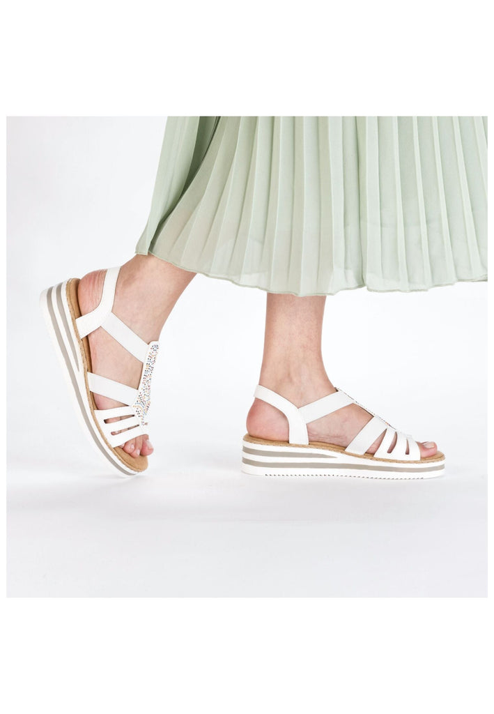 Rieker Sandalen Lederimitat Weiß
