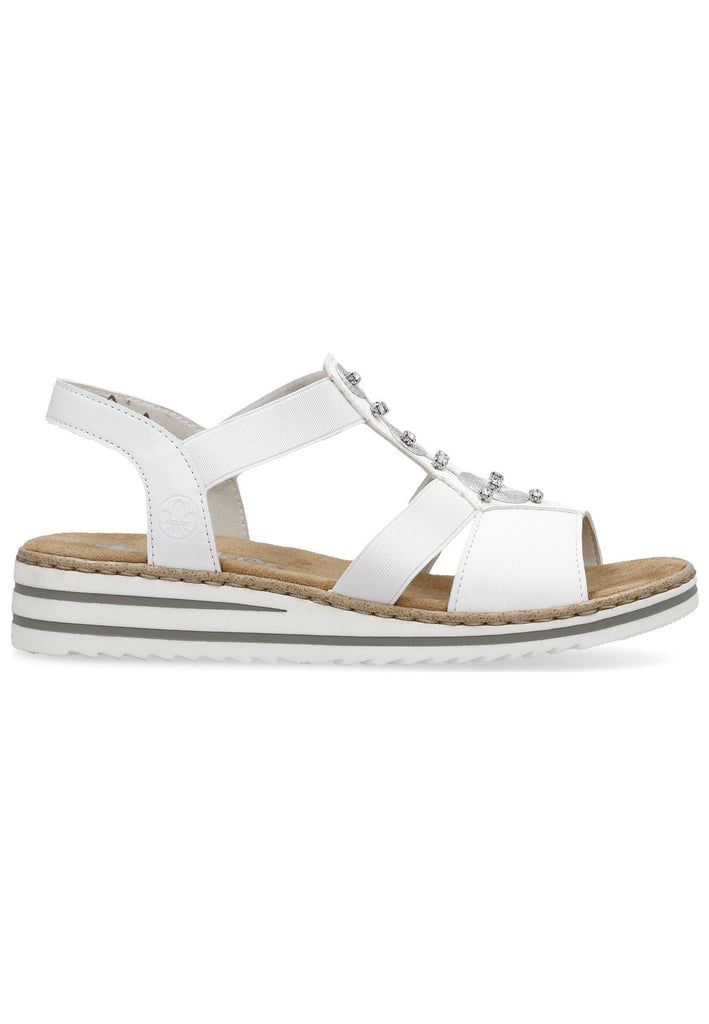 Rieker Sandalen Lederimitat Weiß