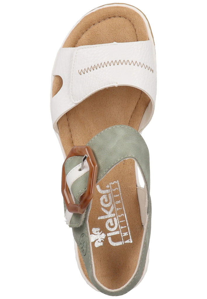 Rieker Sandalen Lederimitat Weiß